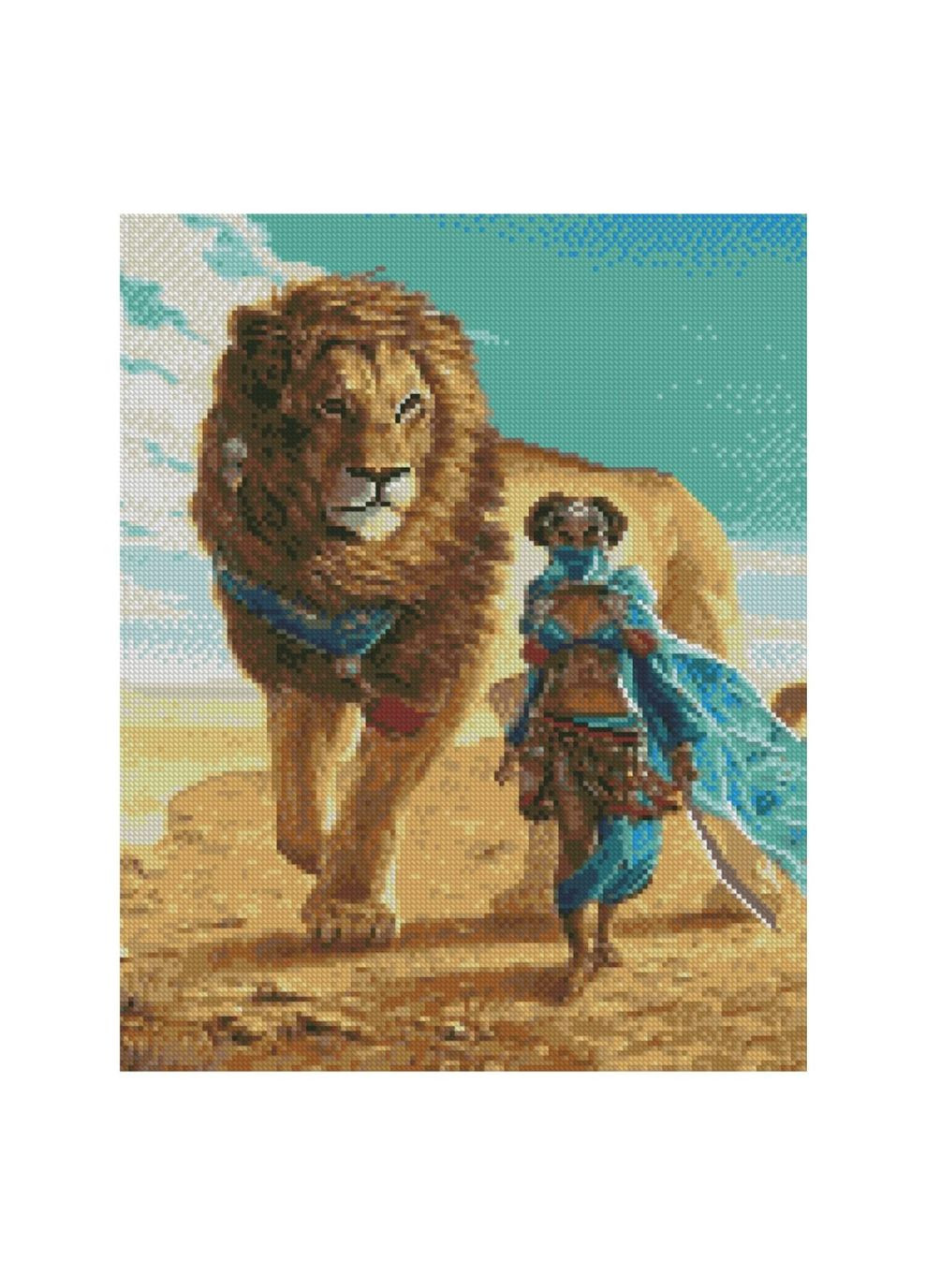 Алмазная мозаика Девушка со львом см картина из камней для творчества рукоделия Strateg (369758725)
