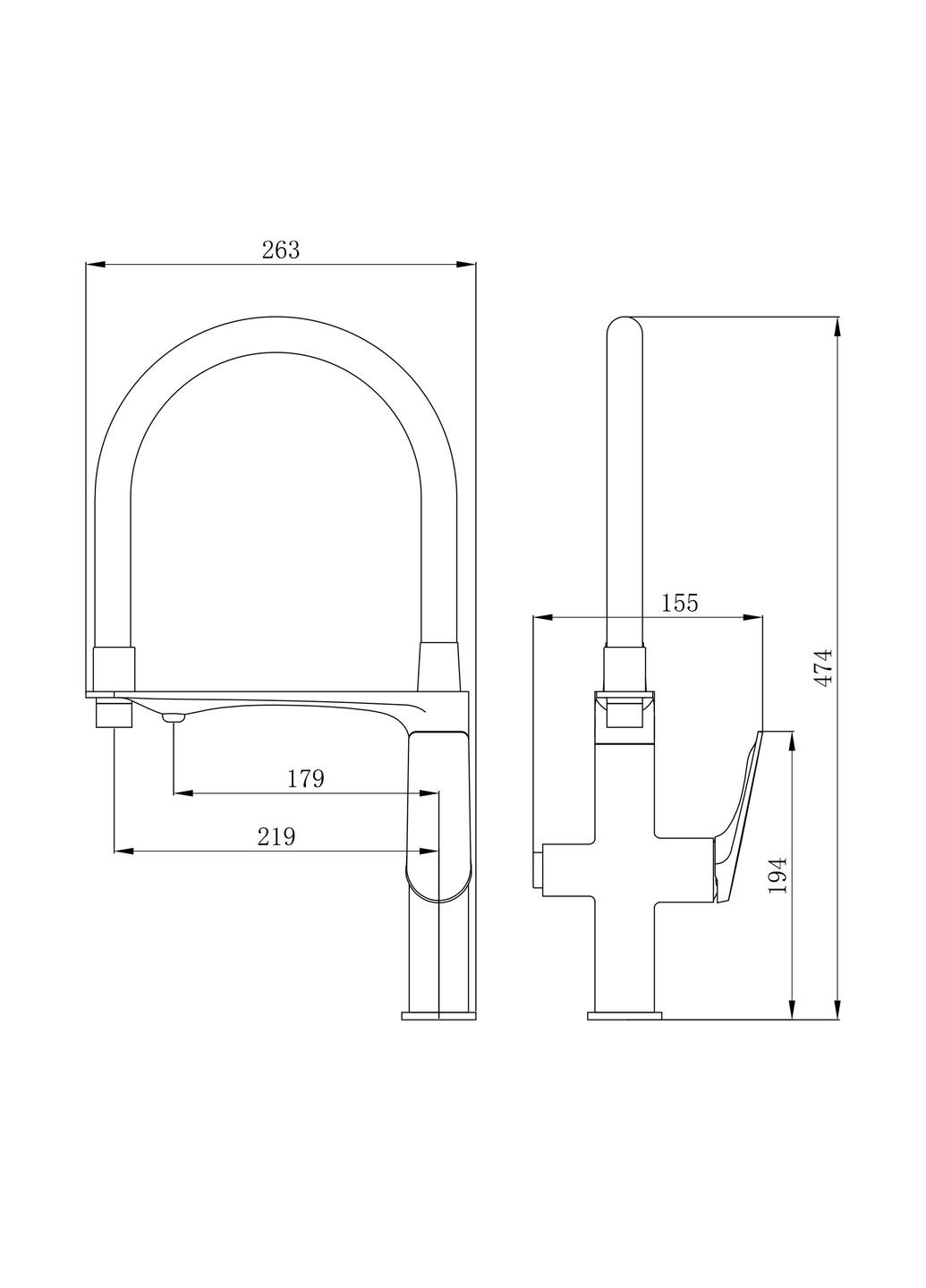 Змішувач для кухні Vlasta New з гнучким виливом з підключенням для питної води QTVLA364CRM45648 Chrome Qtap (323485681)