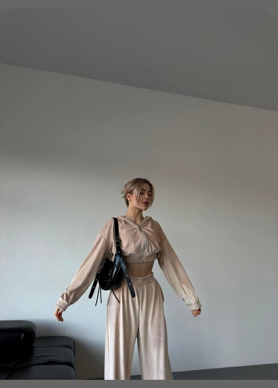 Костюм жіночій - велюровий, коротка кофта та широкі штани JUGO MODNIKA № 054 (299150186)