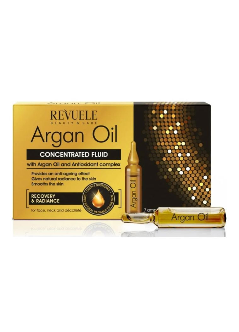 шиї декольте Argan Ol з аргановою олією та антиоксидантними компонентами 7х2мл REVUELE Флюїд в ампулах для обличчя (318446628)