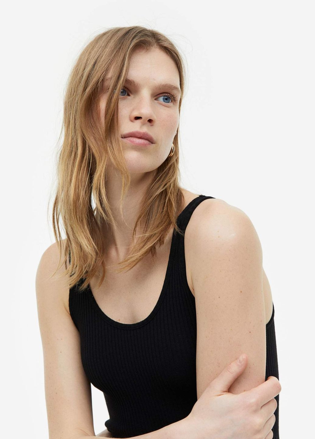 Чорна кежуал сукня у рубчик H&M однотонна