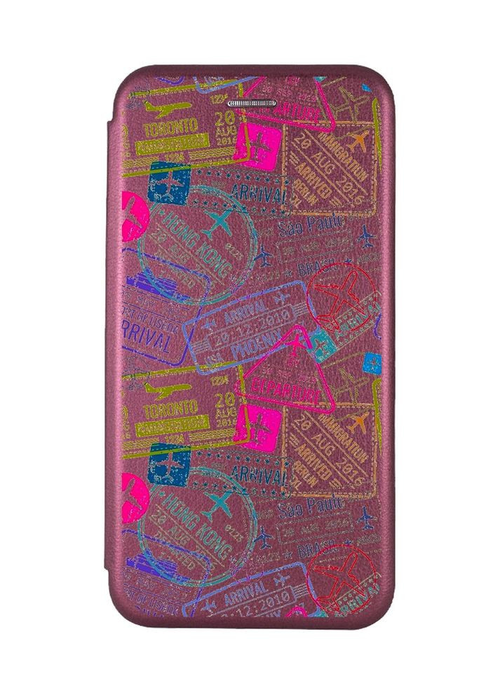 Чехол-книжка с рисунком для Xiaomi Redmi 7A:: Путешествия. Штампы (принт 316) Creative (360680111)