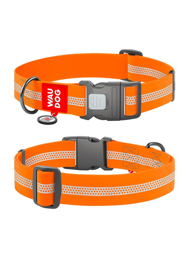 Нашийник для собак водостійкий WAUDOG Waterproof з QR паспортом, світловідбивний, пластиковий фастекс,, Ш 40 мм, Дов 46-70 см, No Brand (363199225)