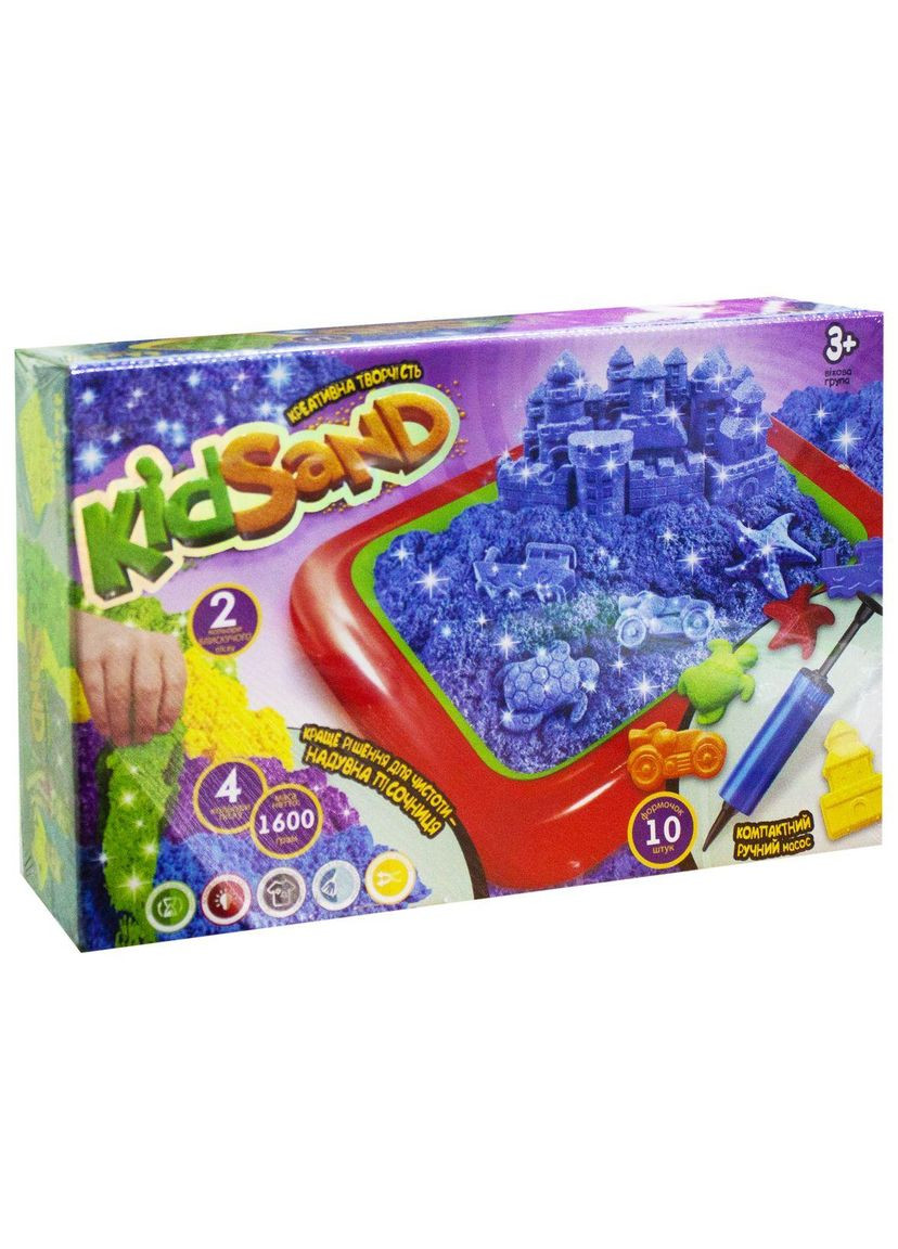 Набір для ліплення кінетичний пісок "KidSand" і пісочниця (укр) (KS-02-01U) Danko Toys (364196723)