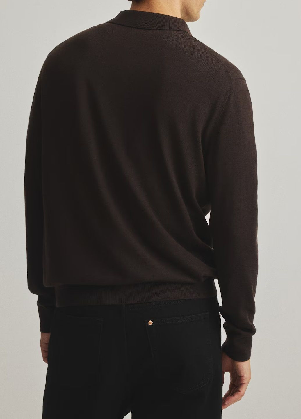 Коричневая футболка-поло для мужчин H&M