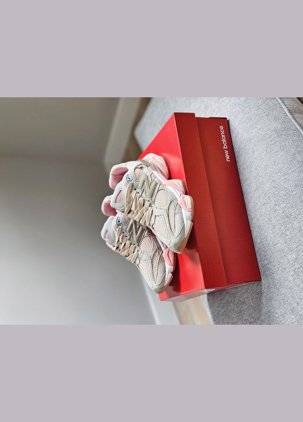 Кроссовки женские New Balance 9060 grey pink \ Нью Беланс 9060 серые розовые No Brand серые демисезоны (302002699)