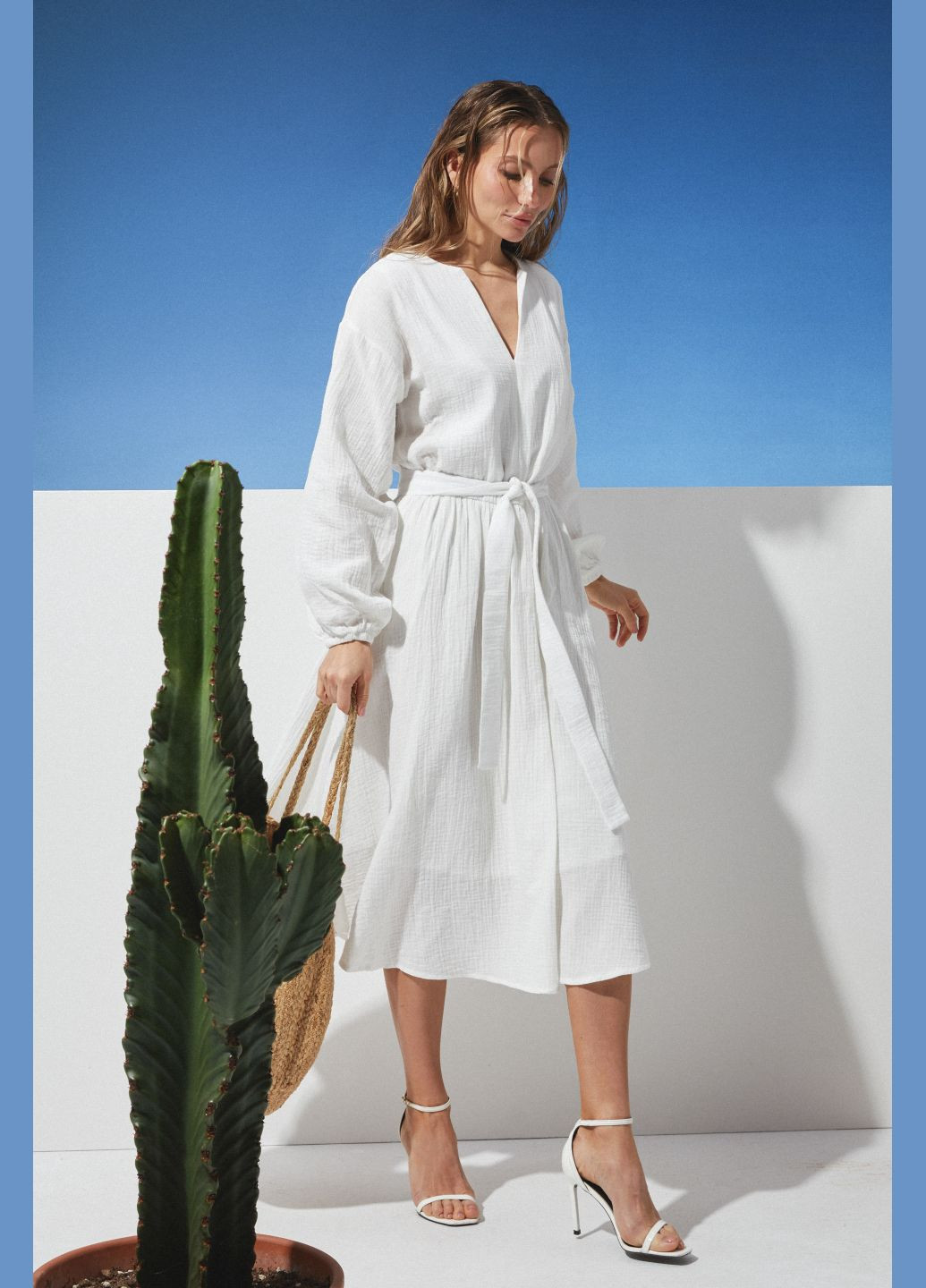 Білий повсякденний сукня ST-Seventeen однотонна