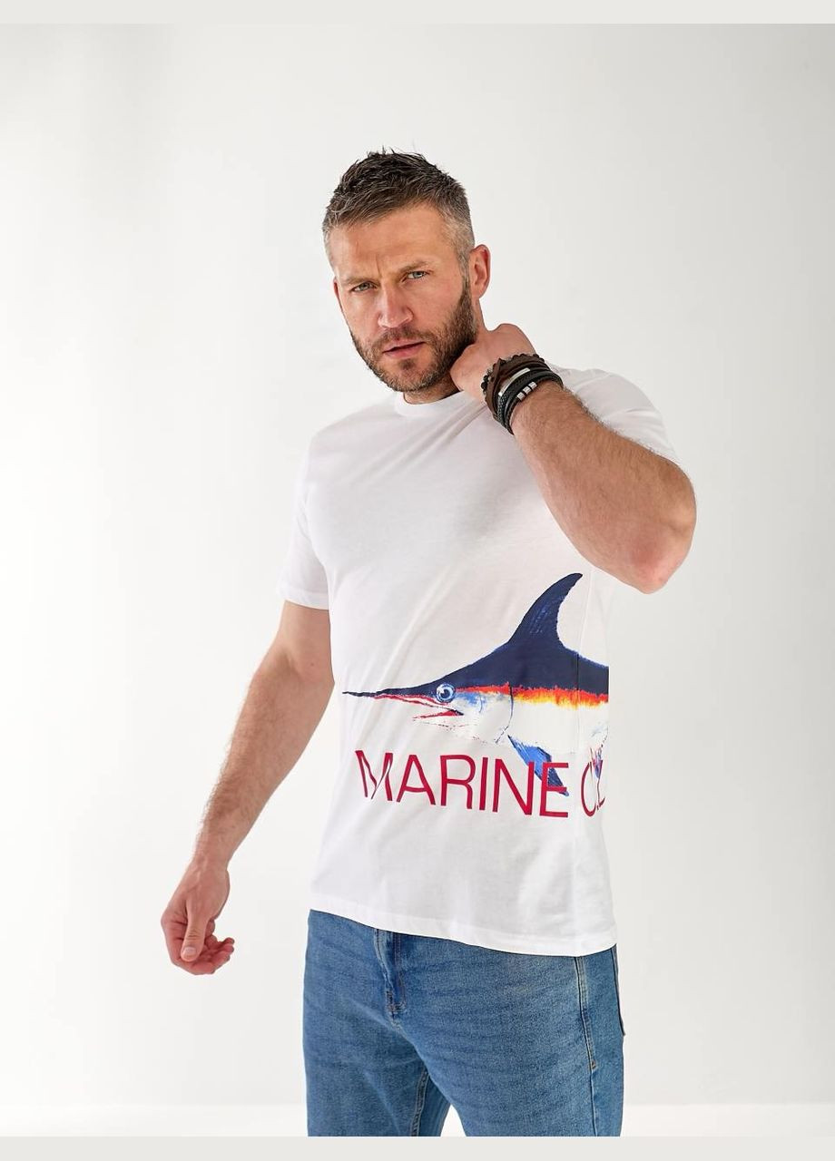 Біла чоловіча футболка з малюнком бiлого кольору 33489 Fashion