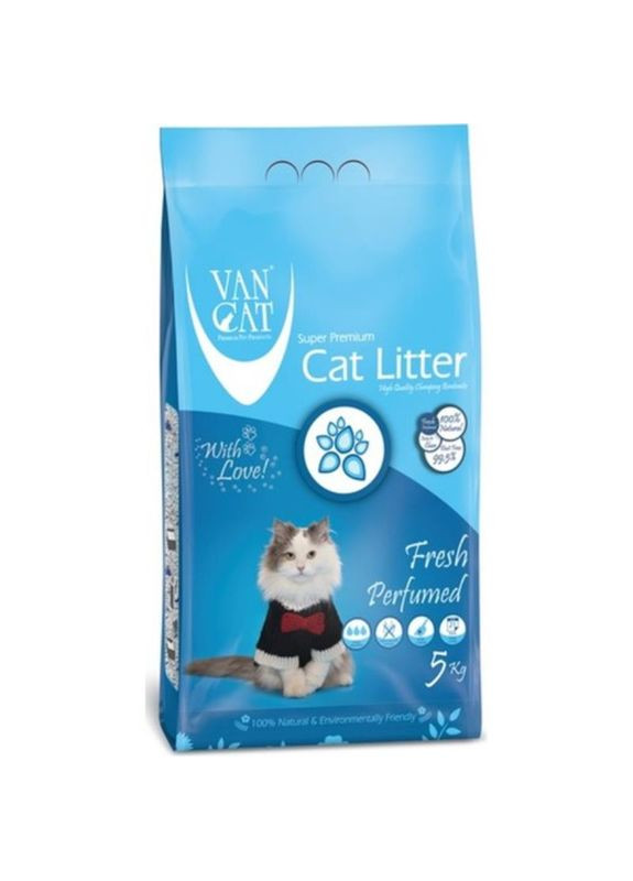 Бентонітовий наповнювач для котячого туалету з ароматом свіжості Cat Litter Fresh 5 кг (8699245857771) Van Cat (327366355)