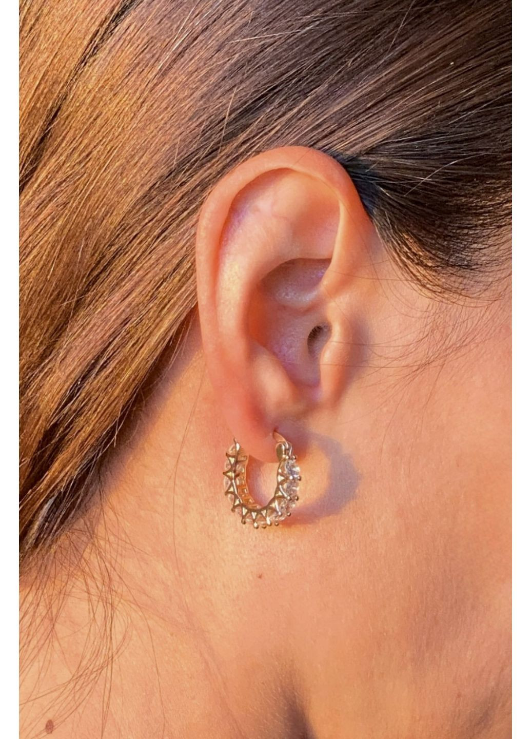 Серьги кольца с цирконием CHICLY (368558755)