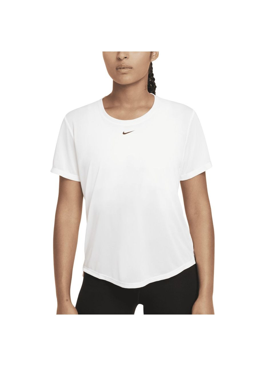 Белая летняя футболка женская women's standard-fit short-sleeve top dd0638-100 Nike