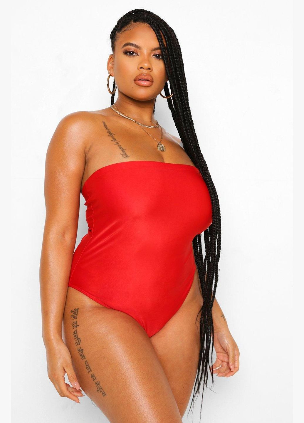 Червоний літній купальник суцільний суцільний Boohoo