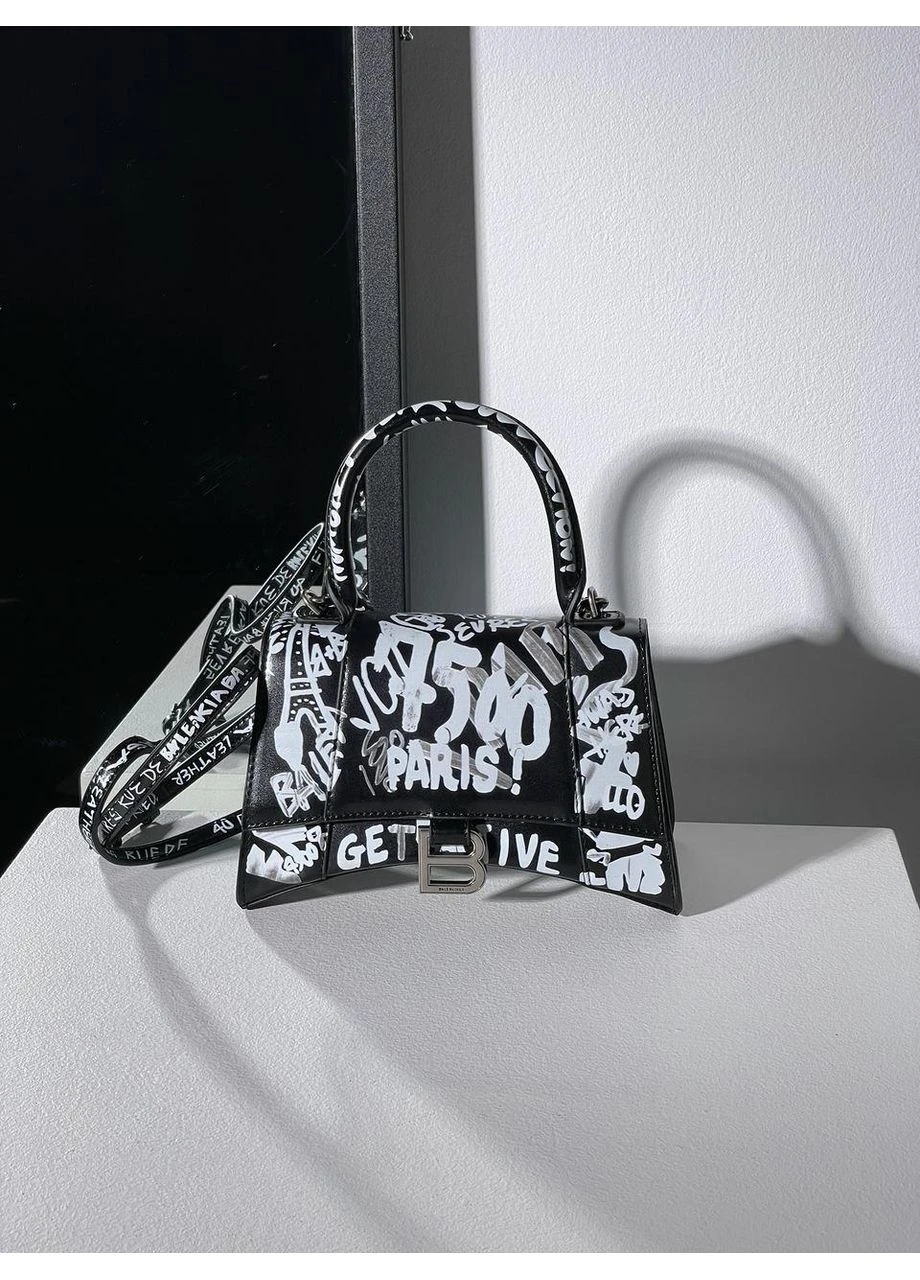 Сумка женская Hourglass Small Handbag Graffiti in Black 99206 No Brand (362488692)