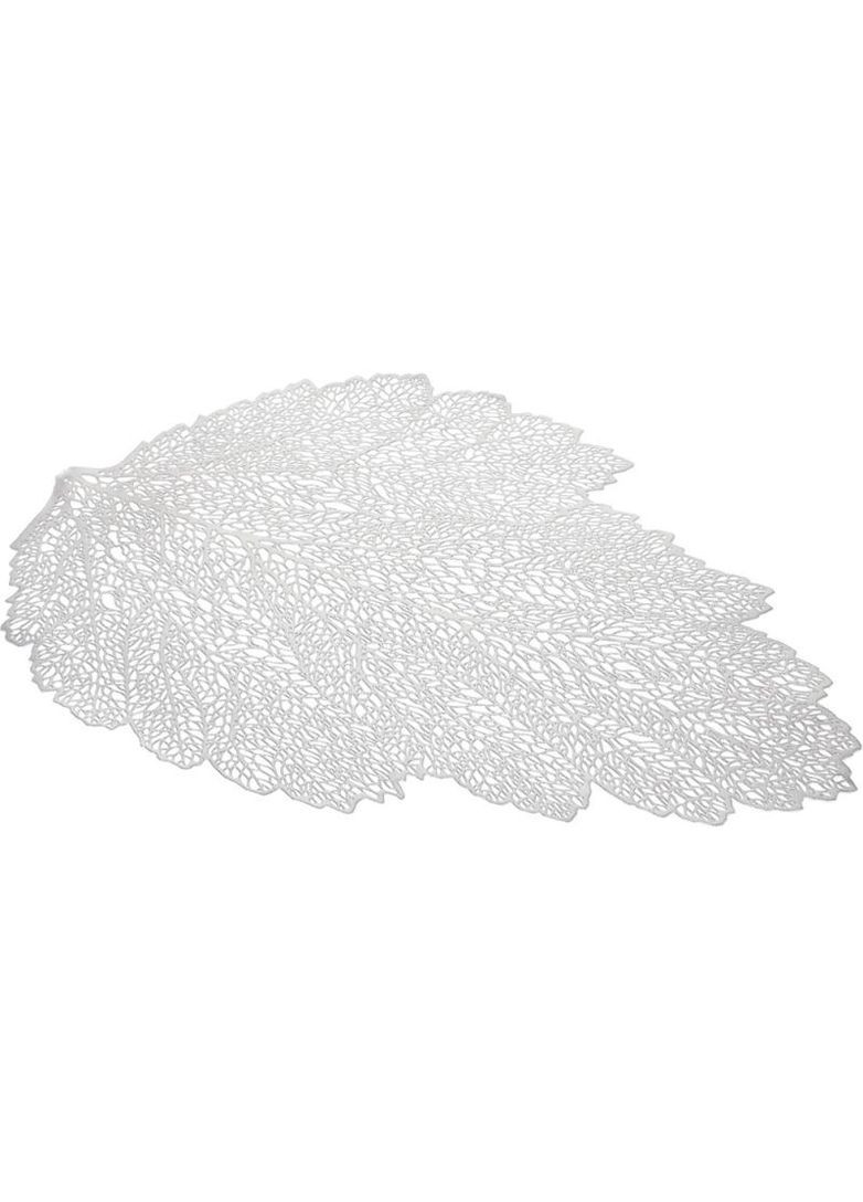 Набір 4 сервірувальних килимка Margrese Срібний Ажурний Лист 47х36см, плейсмат (підтарільники) BonaDi (372173511)