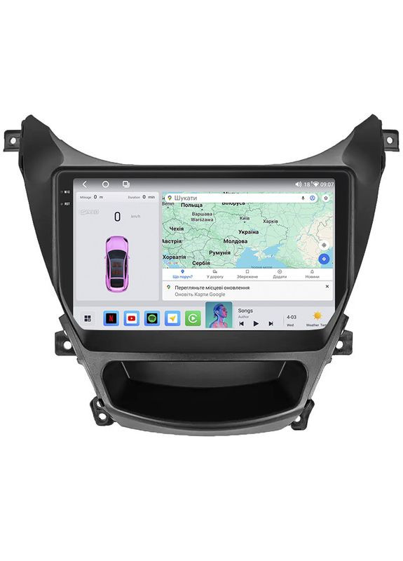 Штатная магнитола 9" для Hyundai Elantra V (MD) Рестайлинг 2013-2016 4/64 QLED CarPlay 360 Prime 4 шт. Lesko (336194343)