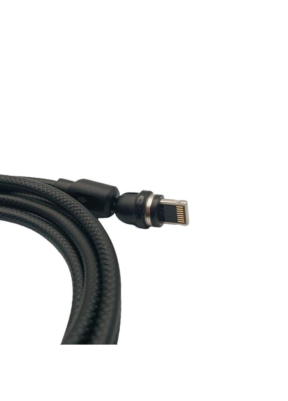 Магнітний кабель 2 в 1 / Lightning (Iphone) - USB / 540 градусів / Круглий / 200 см. / Чорний Uslion (335257254)