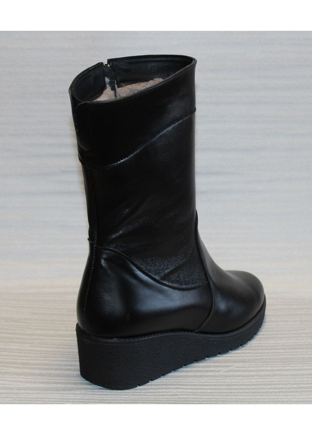 Зимние сапоги кожаные зимние на танкетке Tango