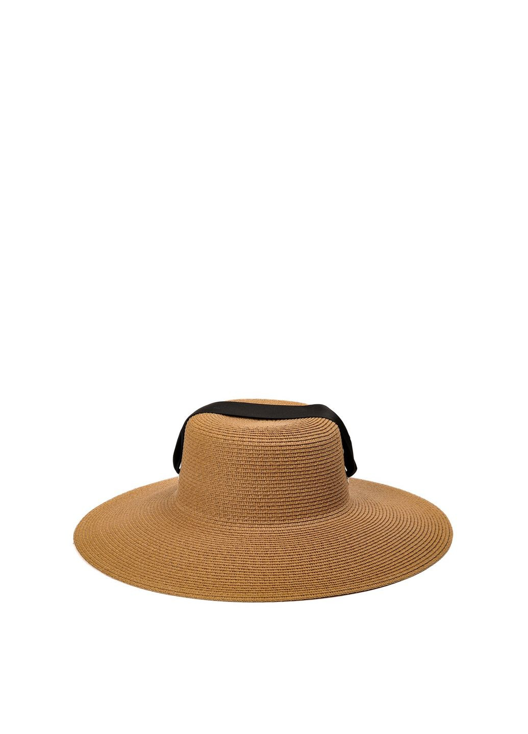 Капелюх з шировкими полями жіночий з стрічкою-завязкою папір бежевий ПЕРІС LuckyLOOK 735-170 (328389050)