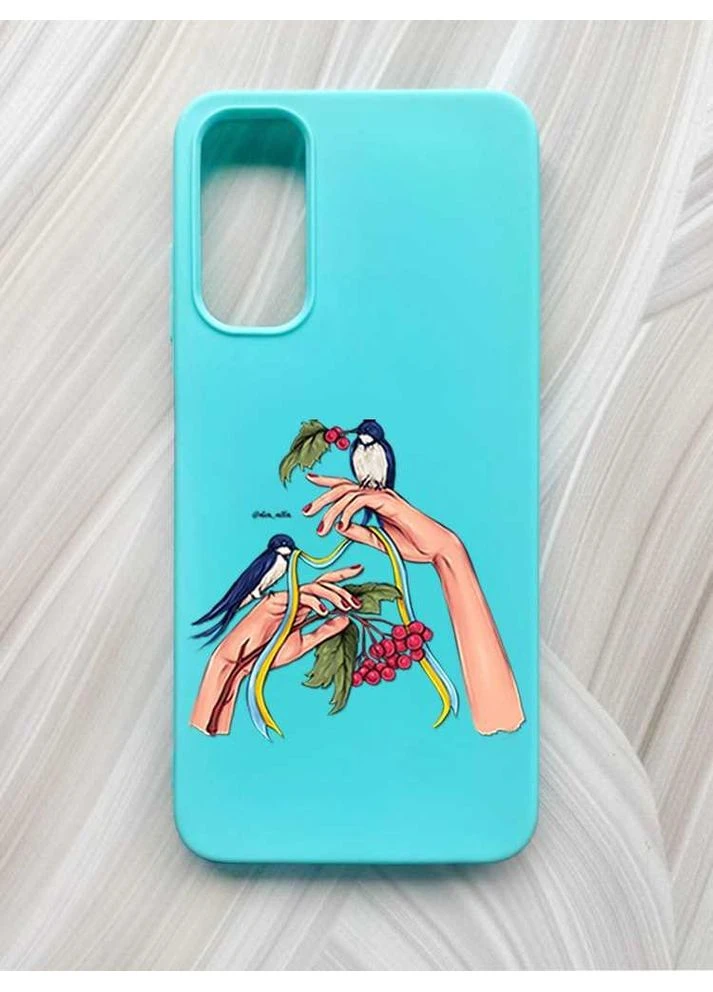 Матовий бірюзовий чохол на Samsung Galaxy A05s (A057) Ластівки (принт 15) Creative (355402933)
