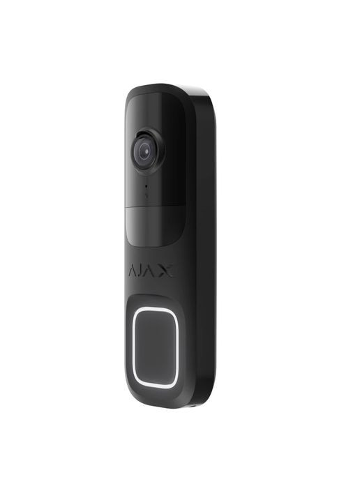 Відеодзвінок із вбудованим штучним інтелектом, ІЧ сенсором та керуванням у додатку DoorBell black Ajax (360393545)