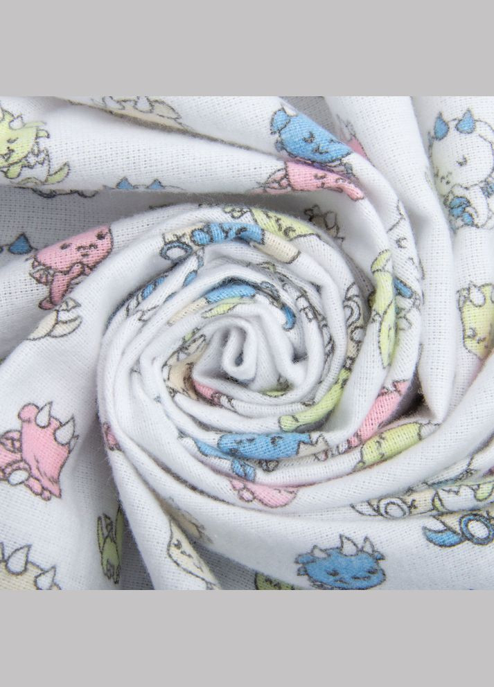 Ткань фланель хлопок, 150 см, 160 г/м2, Дракошки голубой салат IDEIA (308211222)