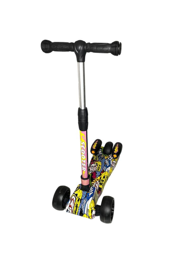 Самокат Voltronic с музыкой и дымом и светом до 50 кг, Граффити джокер (НКП) No Brand (341326046)