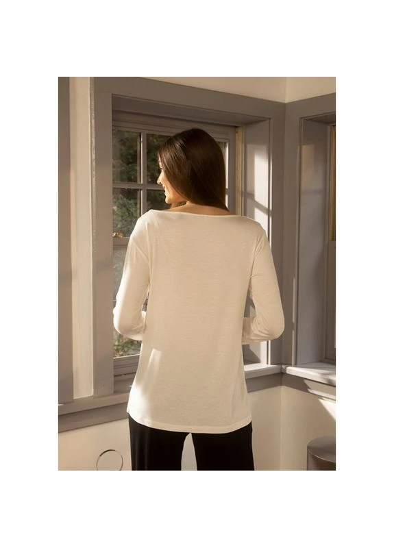 Бежевий демісезонний хатній одяг футболка long sleeve baily ecru молочний Penelope