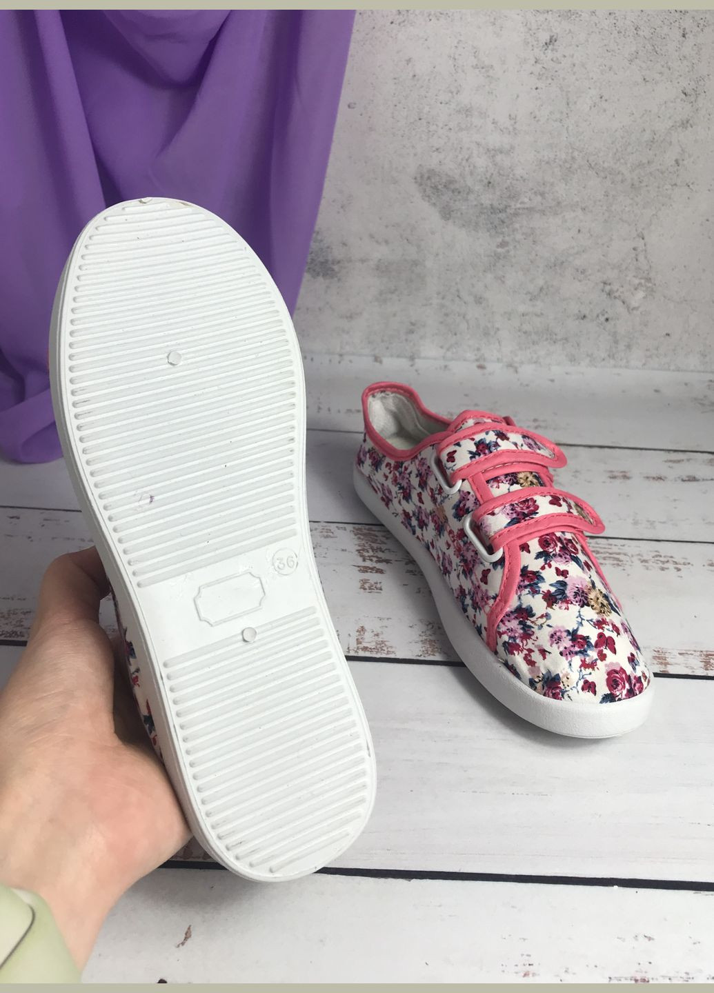 Цветные мокасины кеды для девочек разноцветный (593) Fashion на липучке