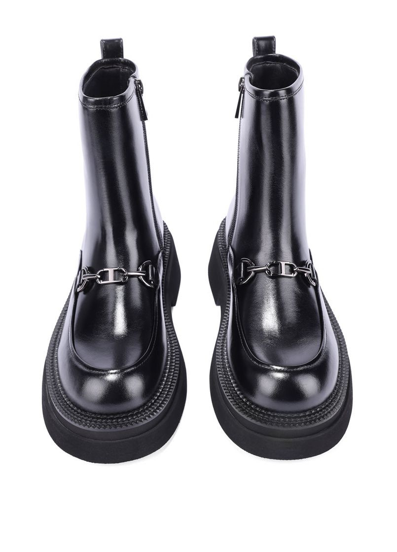 Осенние женские ботинки 318-11 черный масло кожа MIRATON