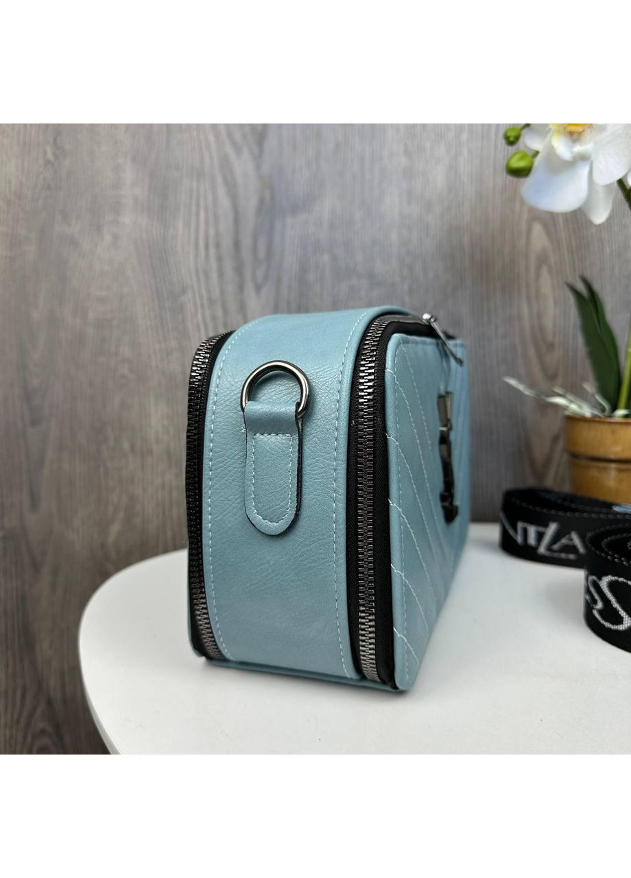 Жіноча сумка на плече еко-шкіра сірого кольору класична з брелоком ProDobro (363136268)