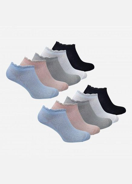 Набір жіночих шкарпеток коротких бавовняних Лана Lurix style 10 пар Асорті No Brand (278369137)