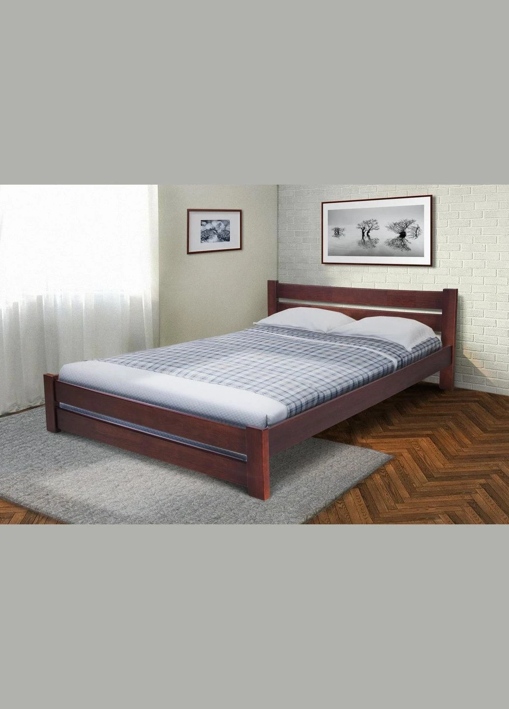 Кровать Глория 1200*2000, орех темный Lion (387074748)