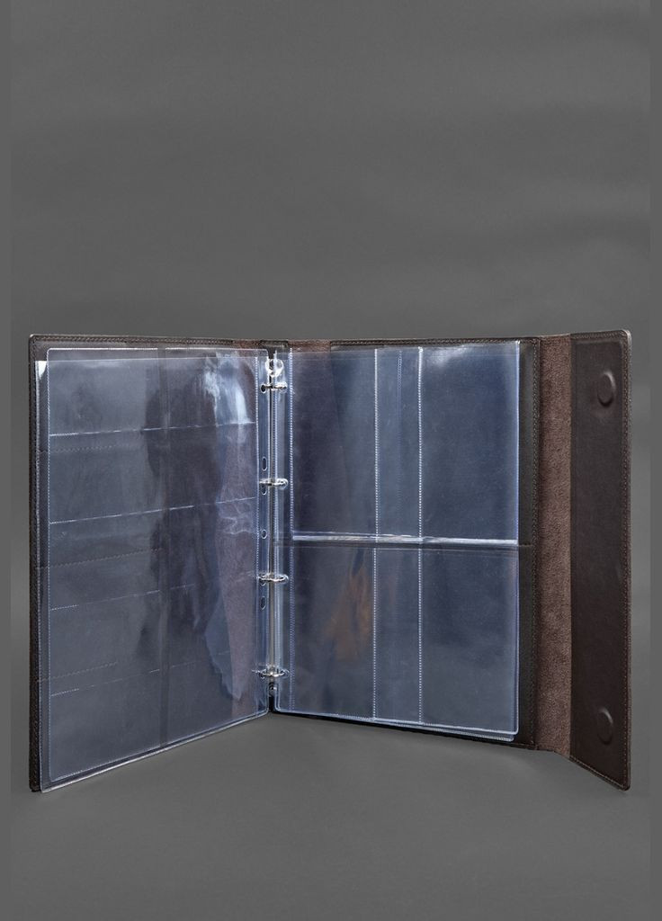 Кожаная папка для документов "Семейная" на сегрегаторе с файлами А4 темно-коричневая (A-028607) BlankNote (330144349)