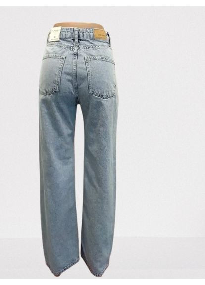 Джинси жіночі широкі палаццо світлі котон без стрейчу 42 блакитні No Brand - (363053818)