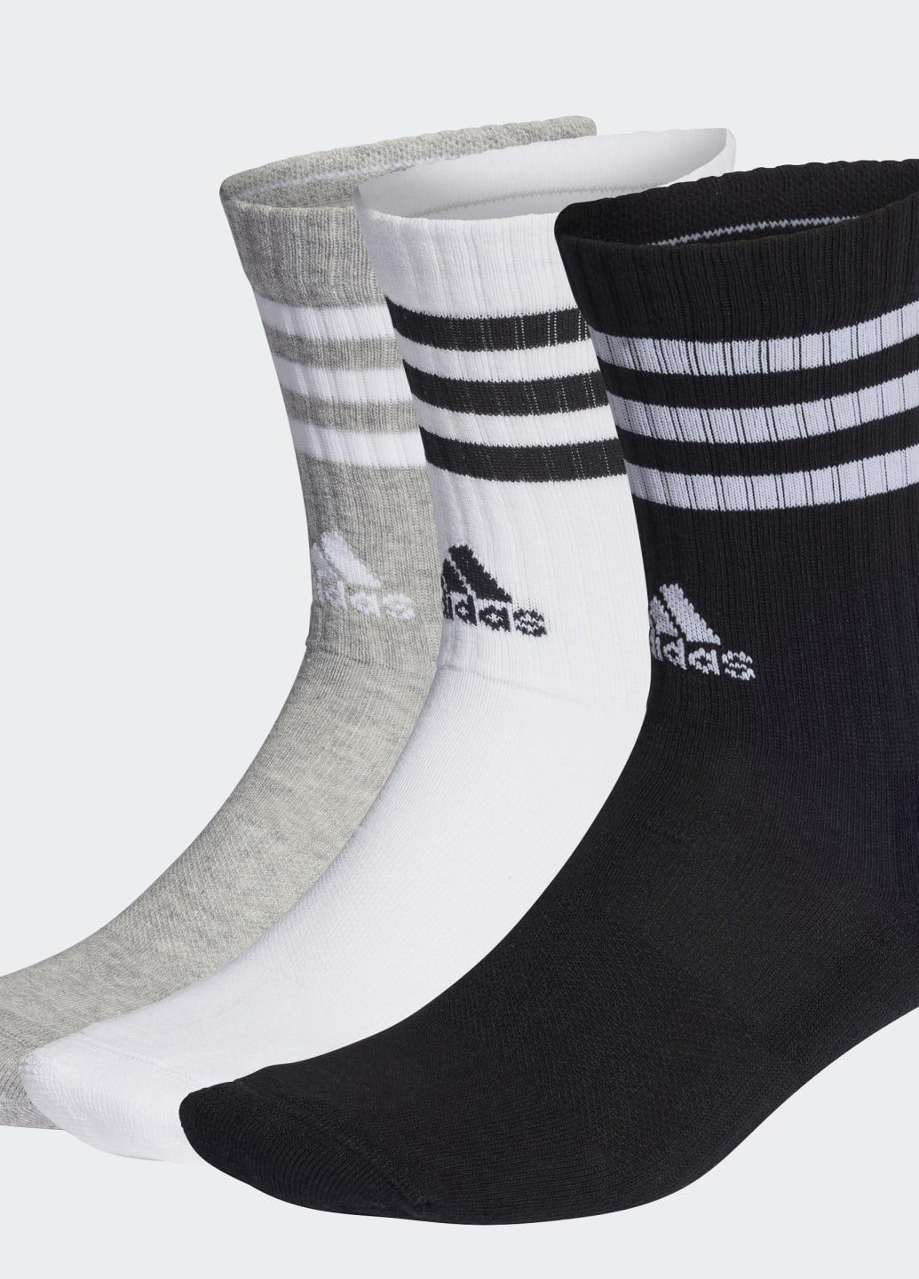 Три пары носков 3-Stripes Cushioned Crew adidas (293950987)