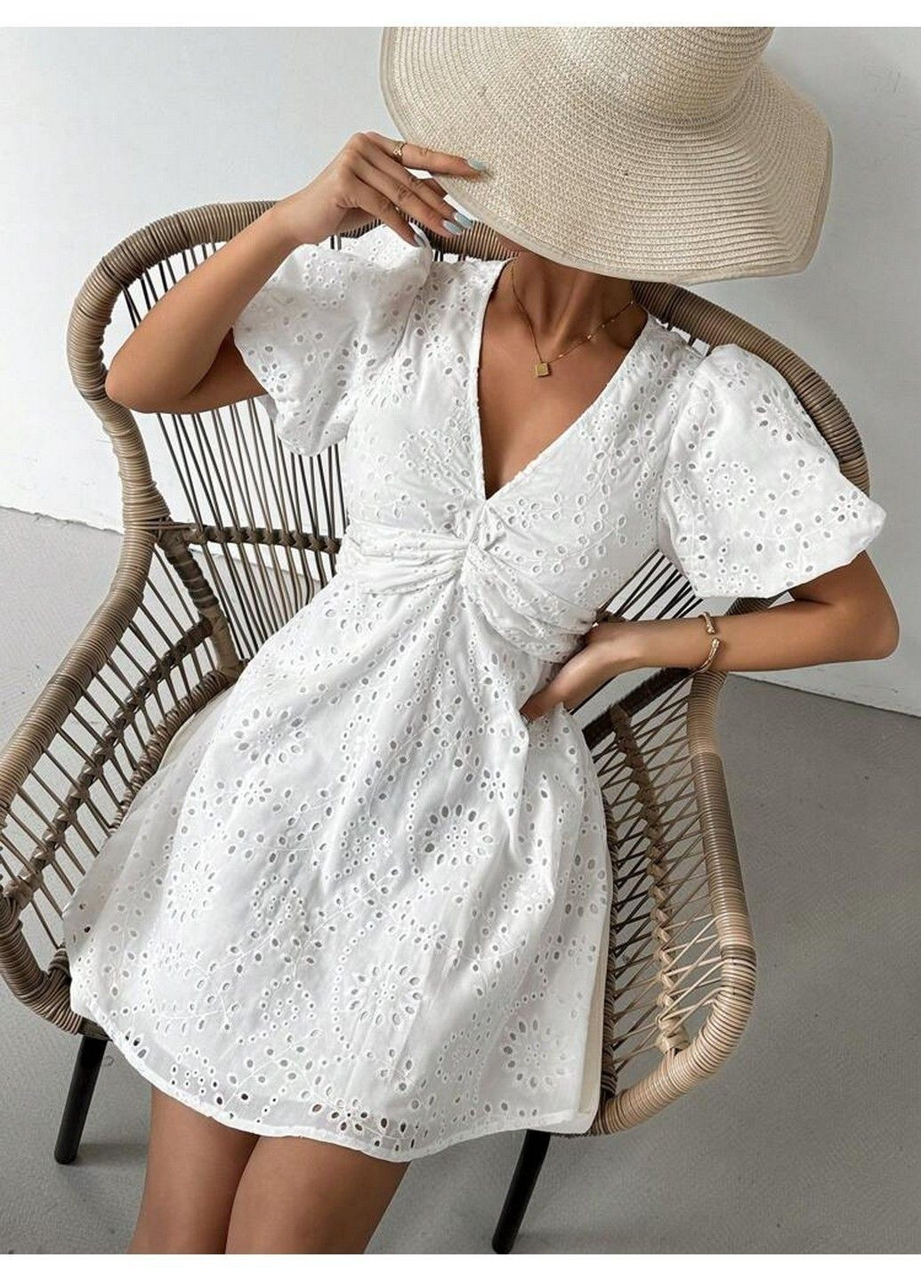 Білий кежуал сукня SHEIN однотонна