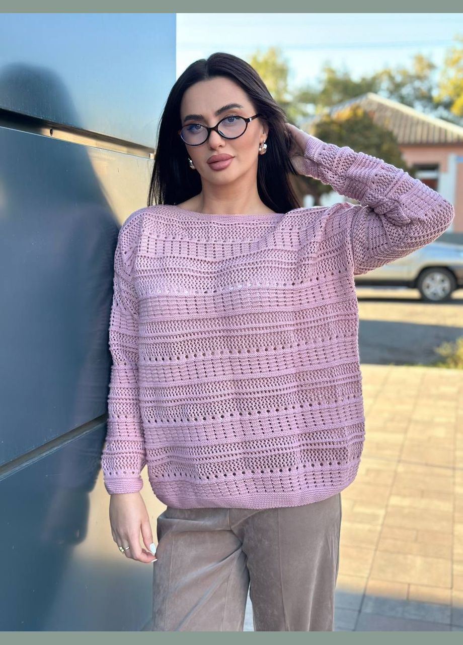 Розовый женский свитер ажурный софия розовый You Best