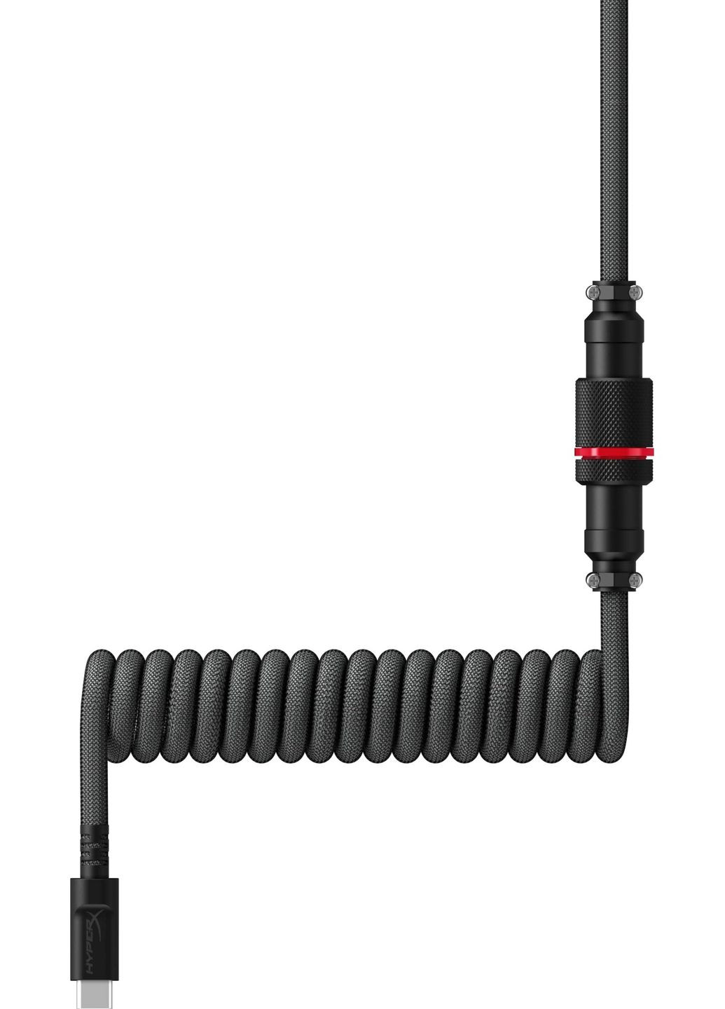 Кабель USB-A-USB-C спиральный, 1.37м Grey/Black HyperX (325219573)