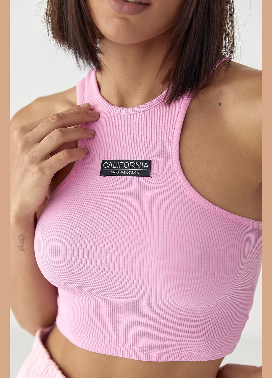 Приталенный женский топ в рубчик Lurex (334451584)