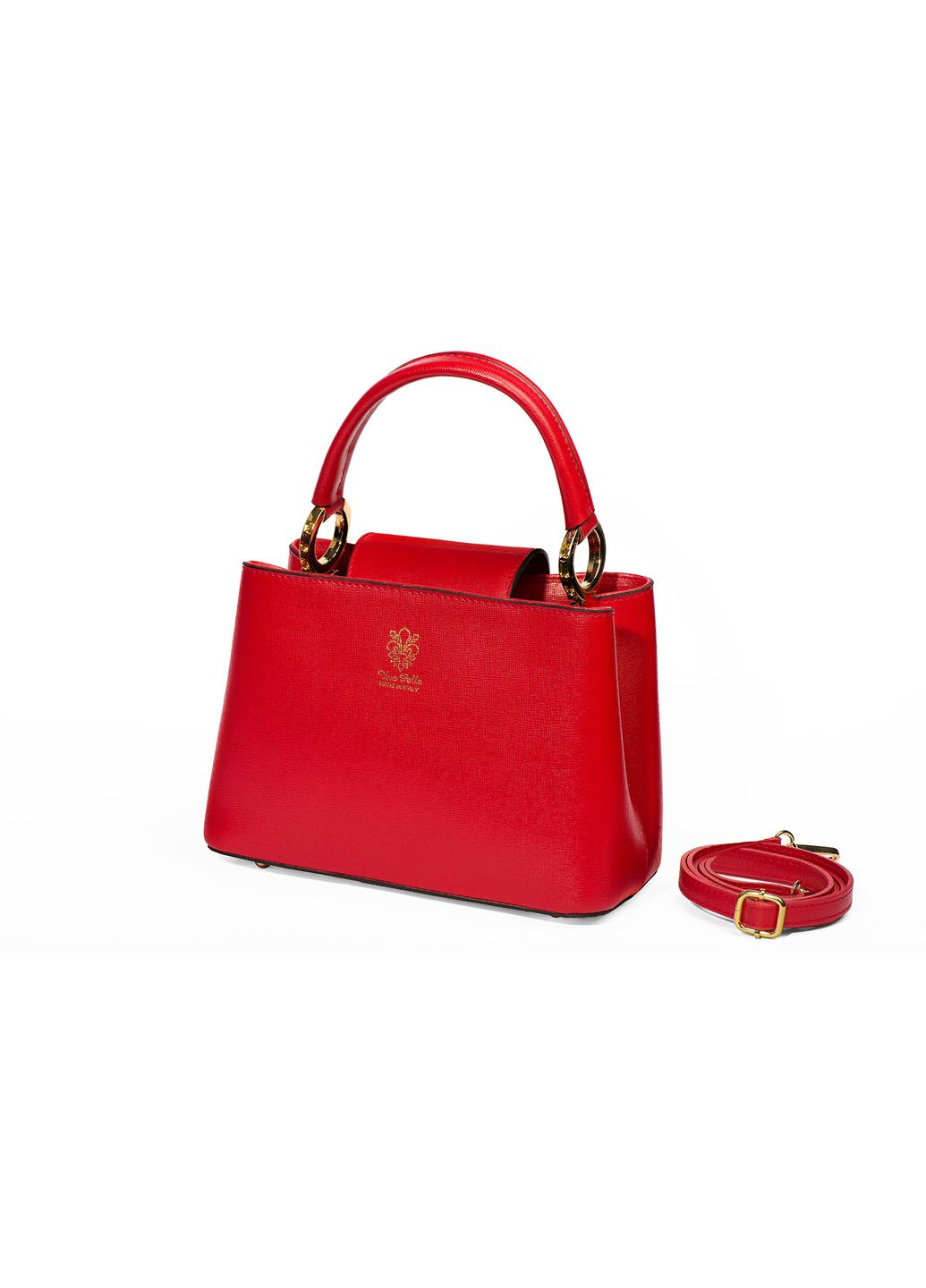 Элегантная сумка базовая женская кожа натуральная красная Fior Di Loto (371884260)