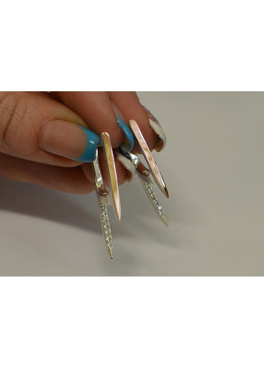 Серебряные серьги с золотыми вставками Silver Style (367112551)