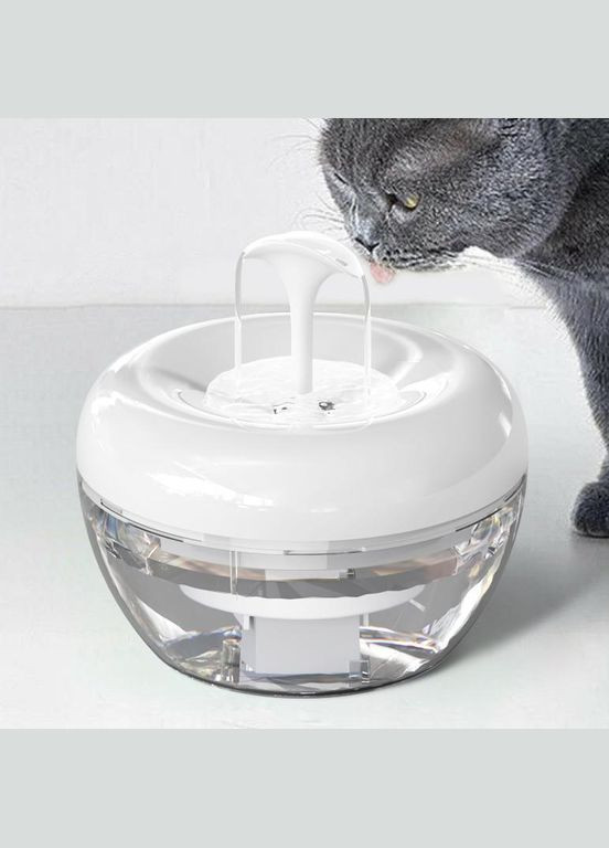 Питьевой фонтан для кошек 1.5L, поилка для кота с фильтром Белый PAWOOF (299915344)