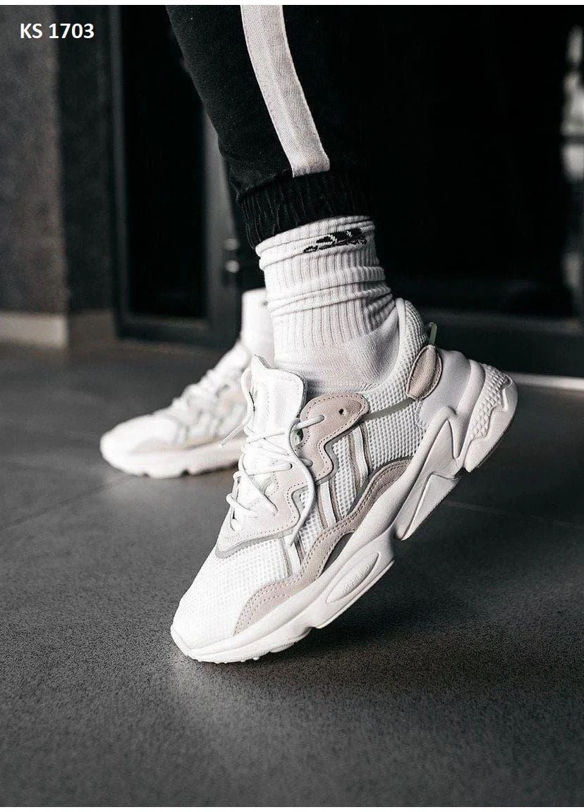 Комбіновані кросівки чоловічі adidas ozweego адідас озвіго демісезон No Brand