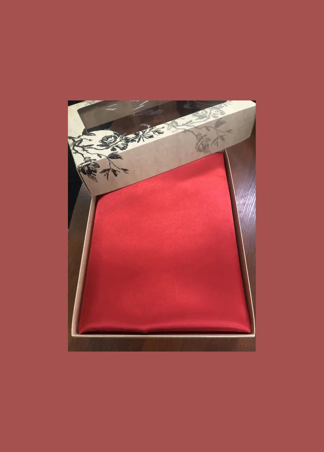 Атласное Красное Семейное постельное белье 145*210 Moka textile (316631984)