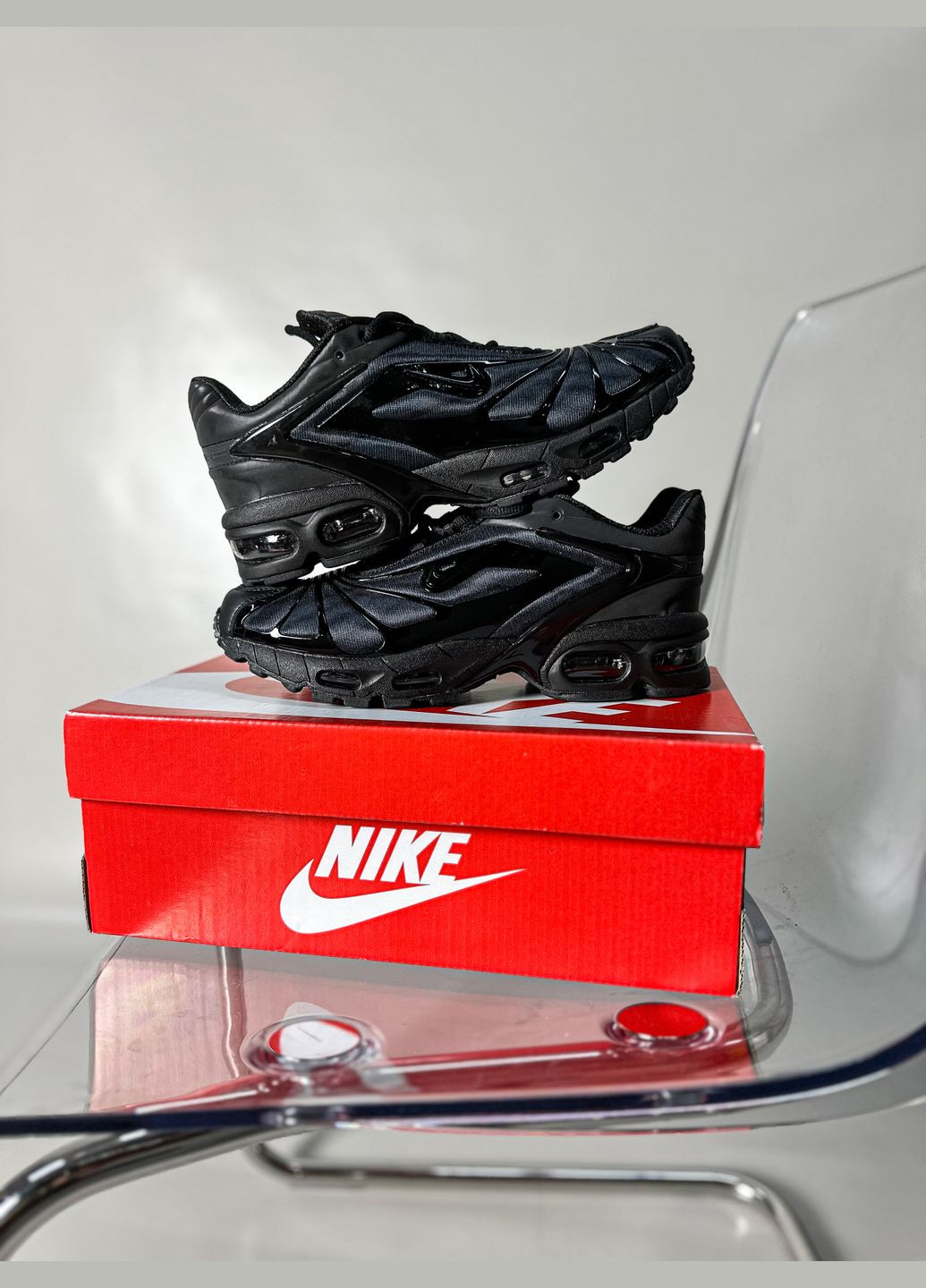 Черные всесезонные мужские кроссовки nike air max x skepta black | найк аир макс черные No Brand