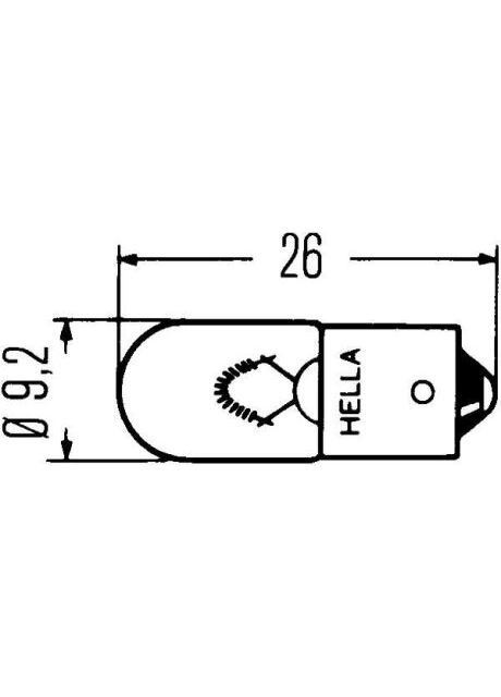 Лампа накаливания T4W 24V 4W BA9s Hella (362091772)