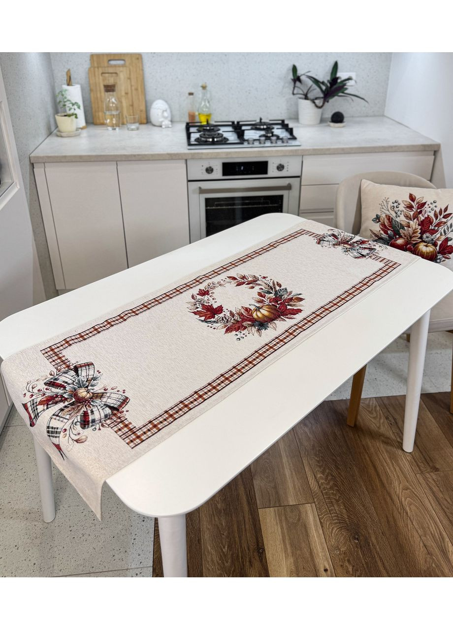 Доріжка на стіл гобеленова з шенілом 45x140 см. Bows/00499 No Brand (360890028)