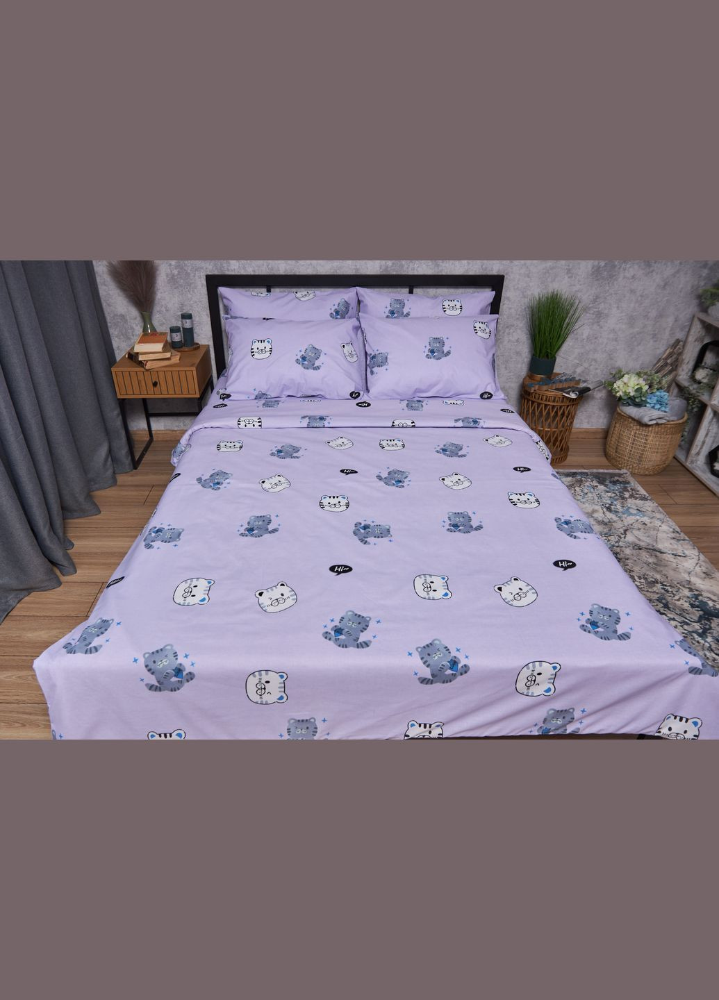 Комплект постельного белья Бязь Gold Люкс двуспальный 175х210 наволочки 2х40х60 (MS-820002688) Moon&Star Hello Kitty (288536010)