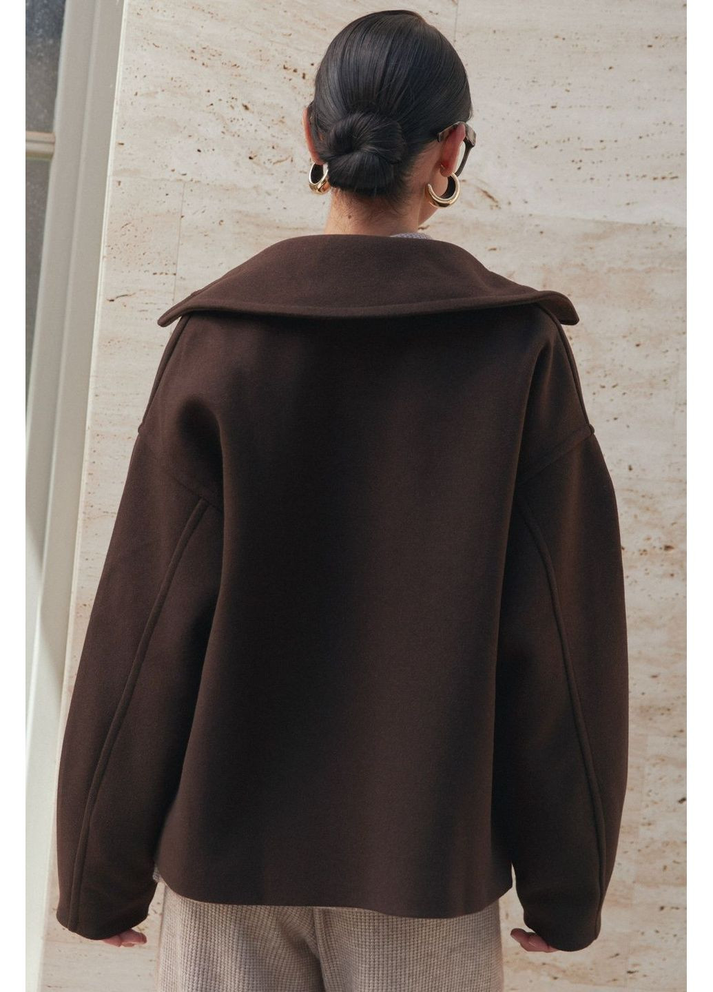 Коричневое демисезонное Укороченное пальто Seventeen