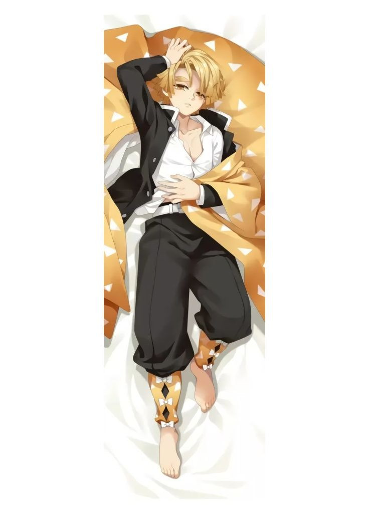 Дакімакура 150 х 50 см Зеницю Клинок Розсікальний Демонав Zenitsu Подушка обіймашка зі знімною Viva (346057233)